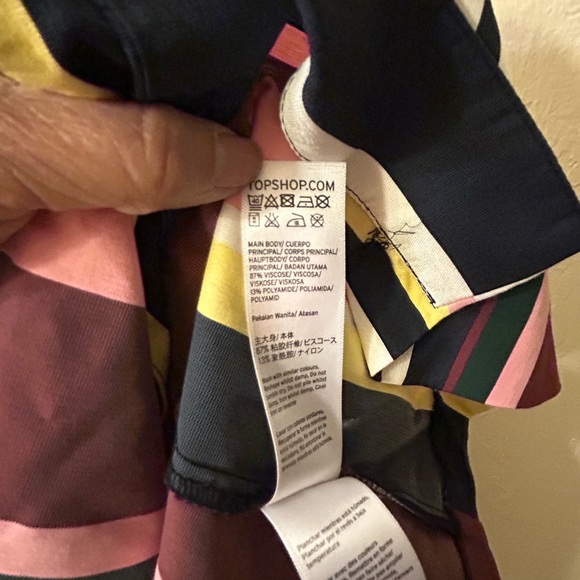 TOPSHOP Womens Sleeveless Stripe Button Front Mini Dress Size - Picture 8 of 8